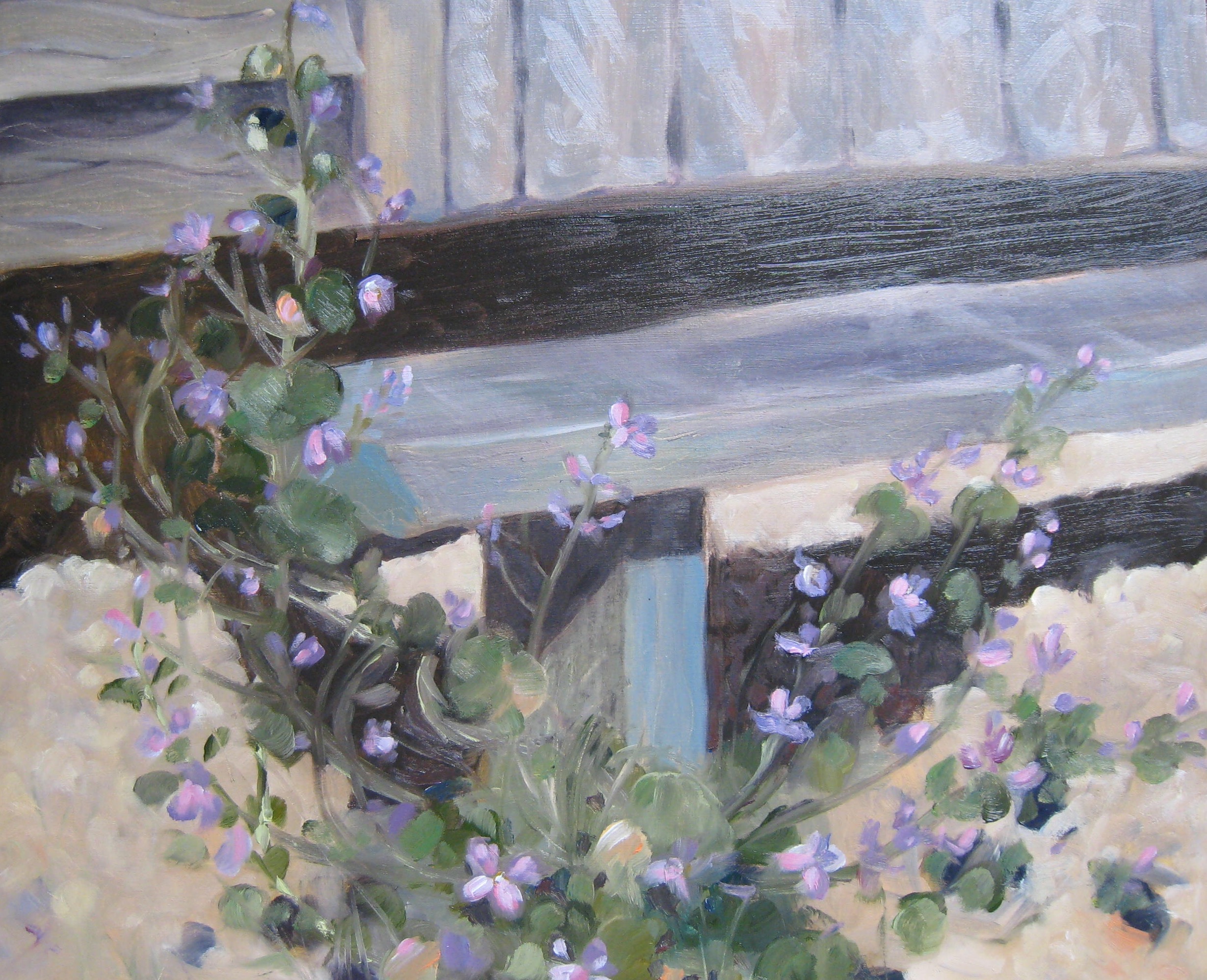 Oil - Wood and Wild Flowers